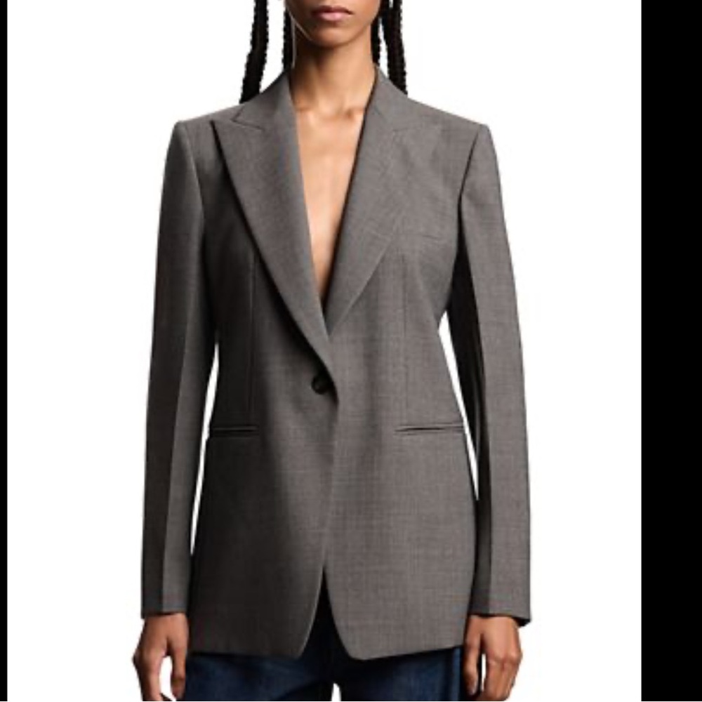 Theory sage green one button blazer, 00 - Picture 1 of 6